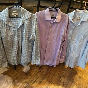 Lot of 3 Joseph Abboud Egyptian cotton non iron dress shirts